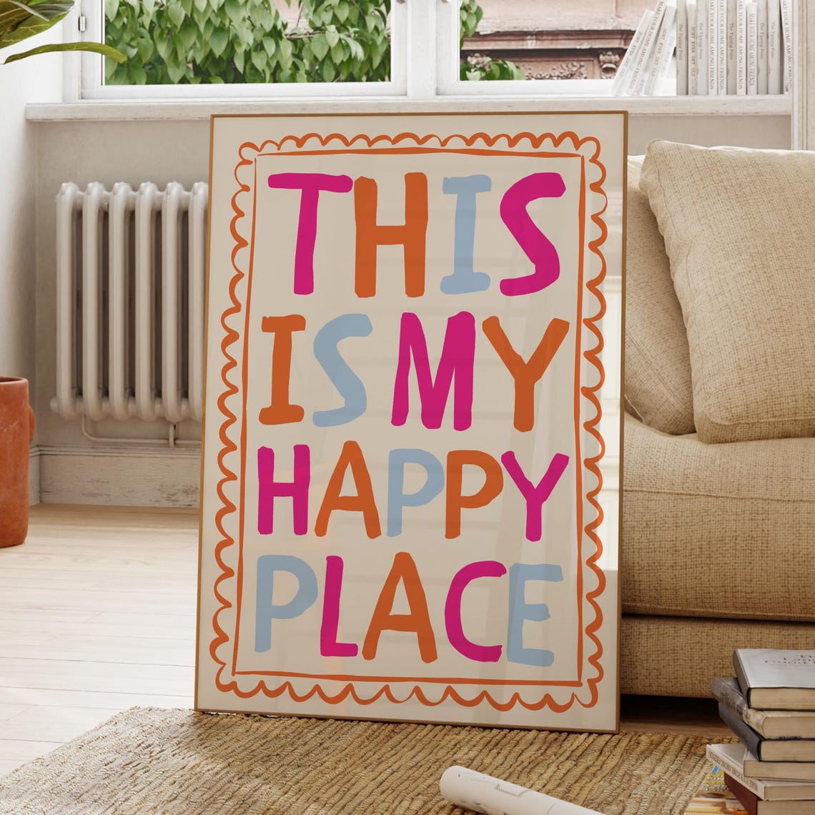 This Is My Happy Place Colorful Handwritten Dorm Quote Art Poster