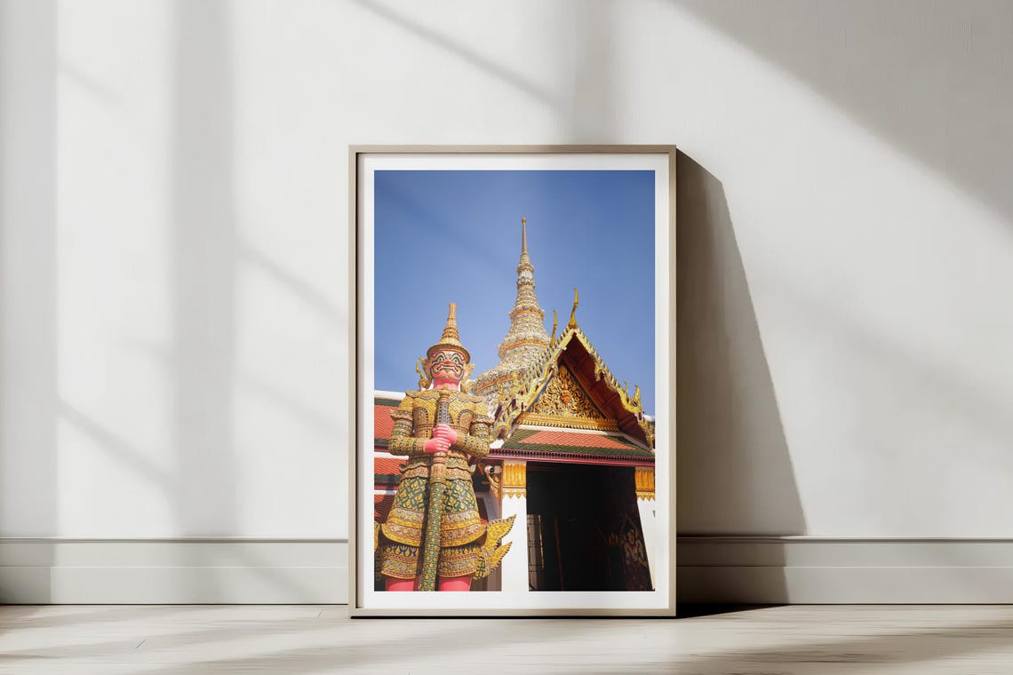 Yaksha Guardian Statue At Gold Thai Temple Thailand Photo Poster
