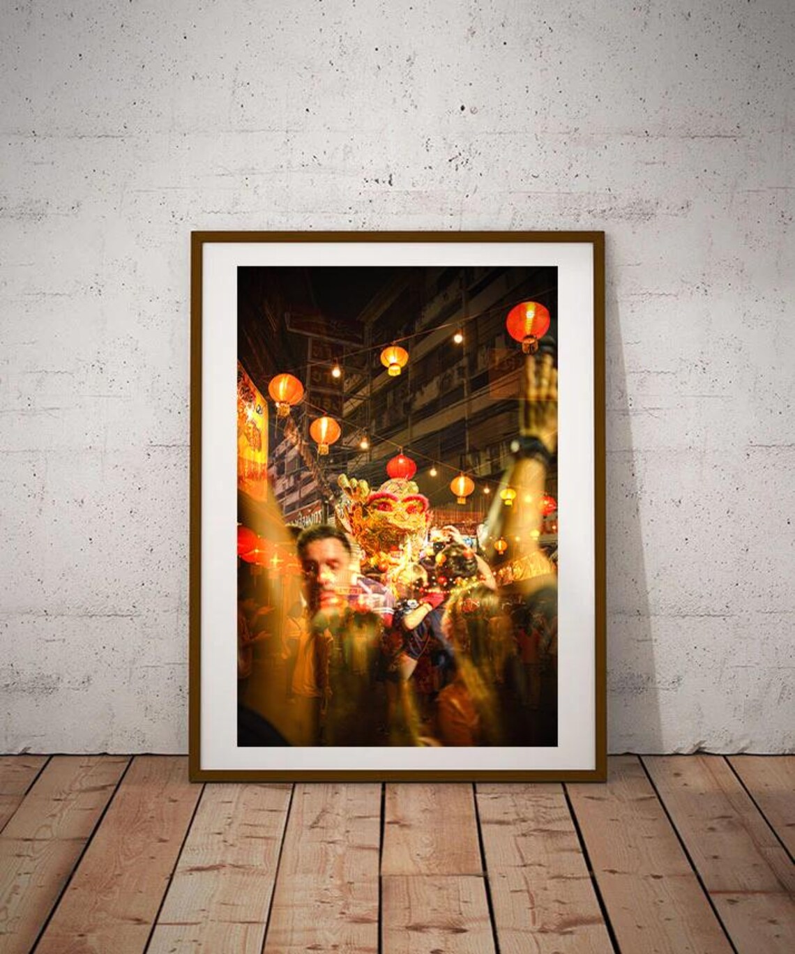 Chinatown Night Dragon Dance Lantern Festival Street Photo Poster