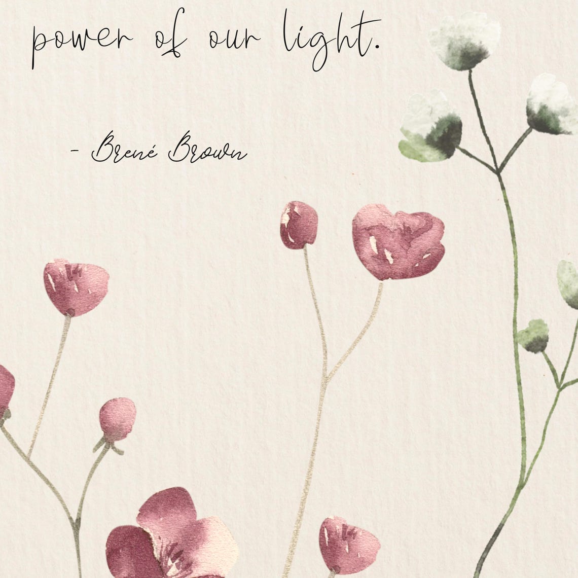 Brene Brown Brave Enough to Explore the Darkness Wildflower Poster - Image 3