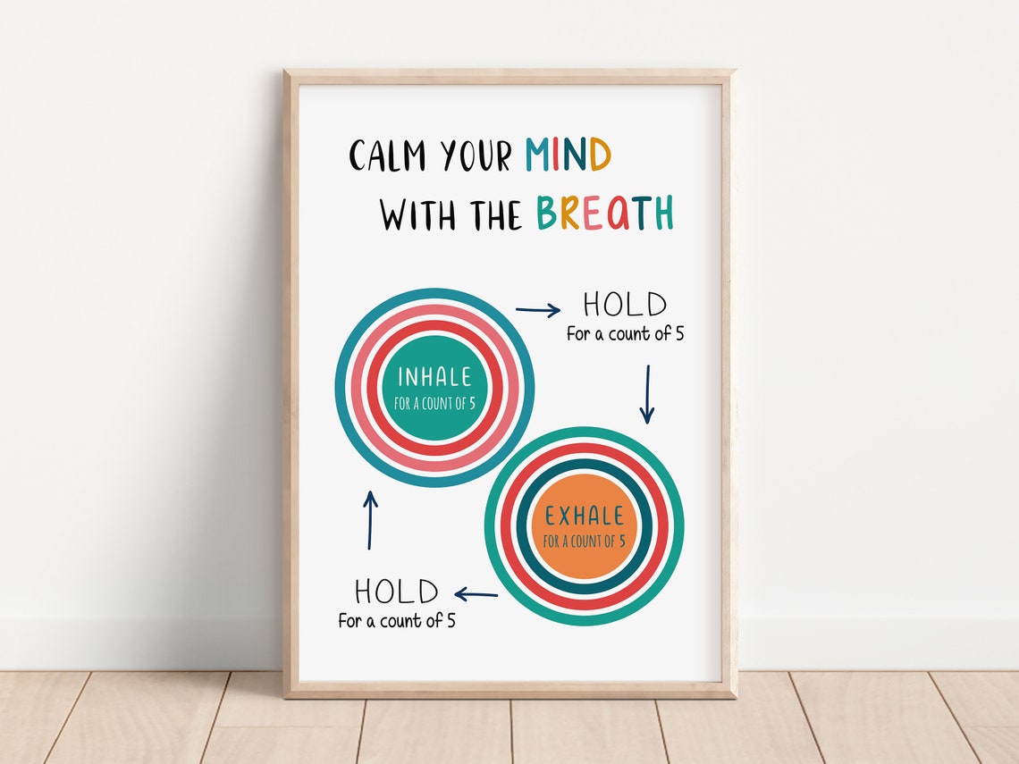 Calm Your Mind With the Breath Box Breathing Exercise Anxiety Poster