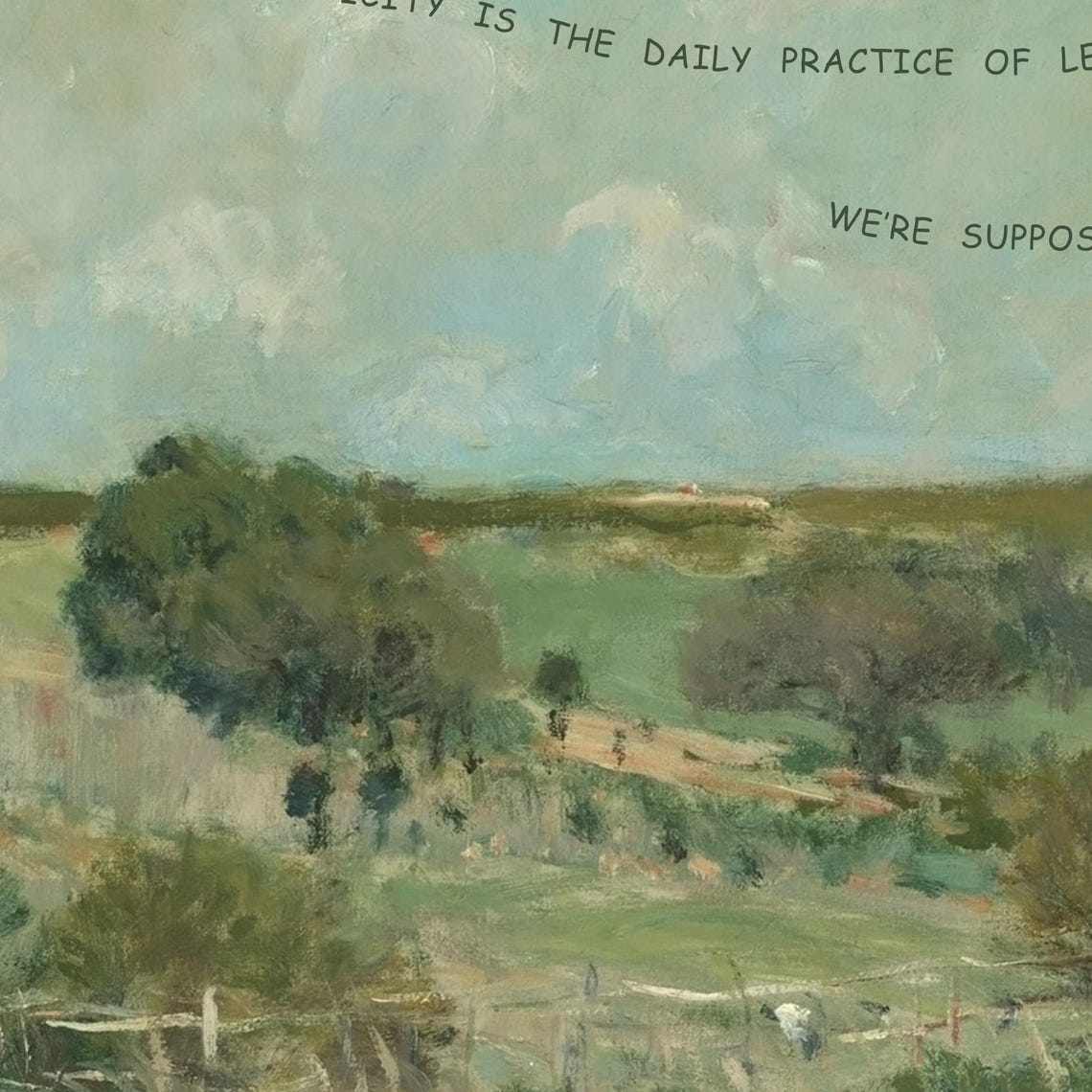 Brene Brown Authenticity Quote Vintage Landscape Painting Art Poster - Image 2