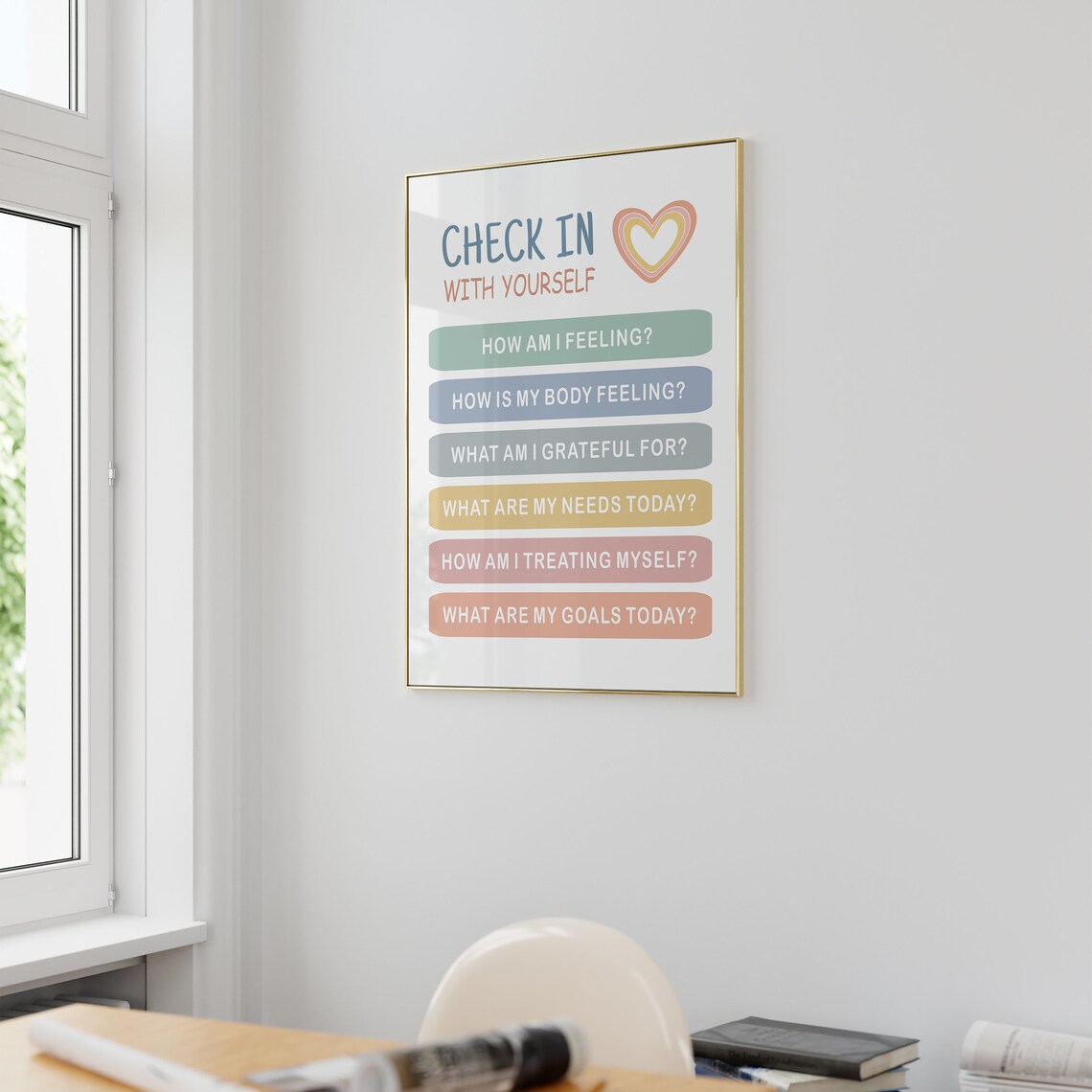 Check In With Yourself Mental Health Art Print - Image 3