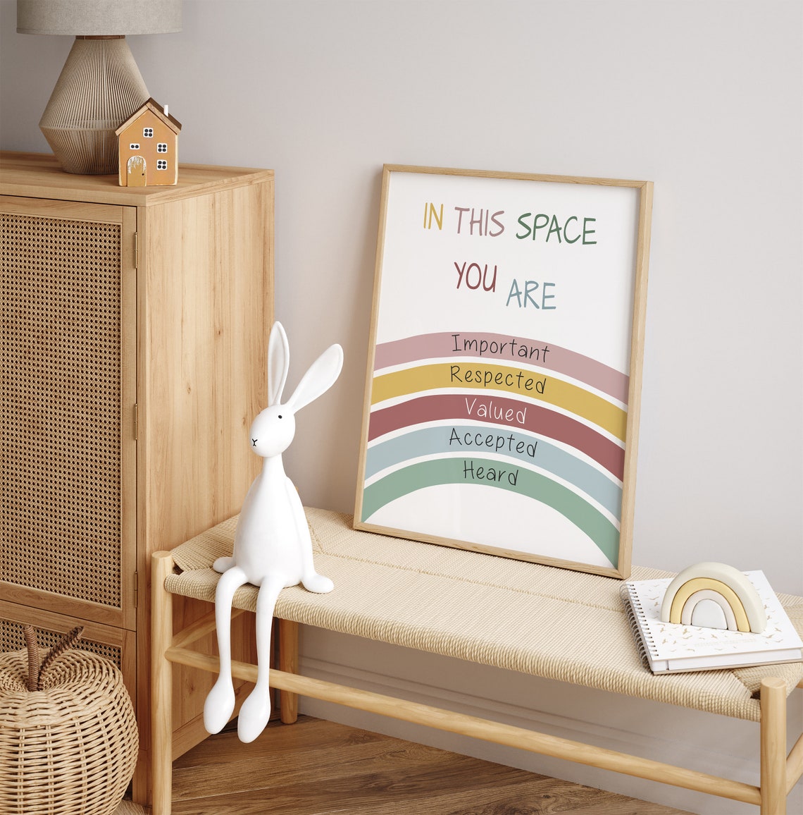 In This Space You Are Important Pastel Rainbow Safe Space Poster - Image 3
