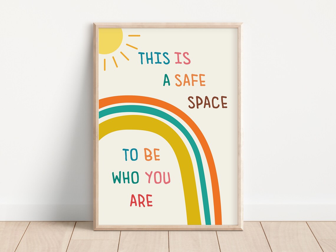 Safe Space Poster, Therapy Office and School Decor