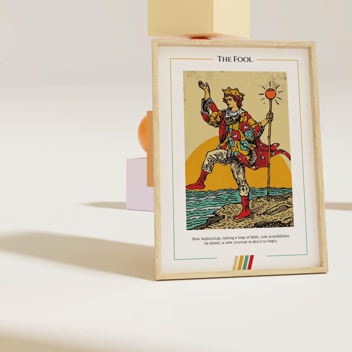 The Fool Tarot Card New Beginnings Vintage Illustration Poster - Image 2