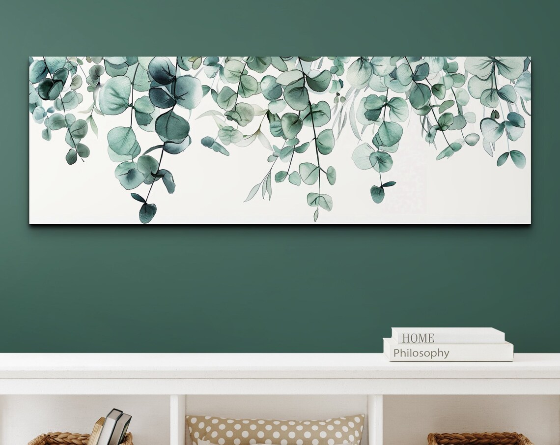 Panoramic Eucalyptus Vines Art Print, Botanical Wall Art