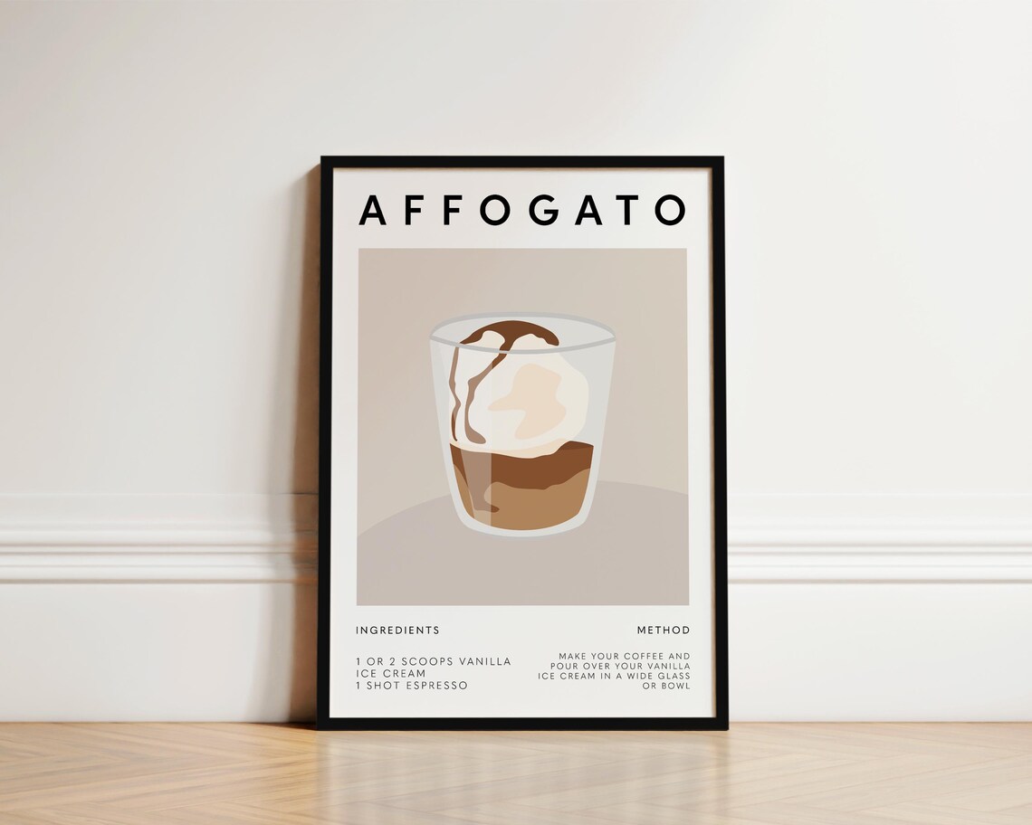 Affogato Coffee Dessert Kitchen Wall Art Print
