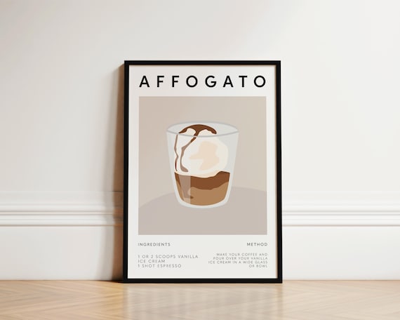 Affogato Coffee Dessert Kitchen Wall Art Print
