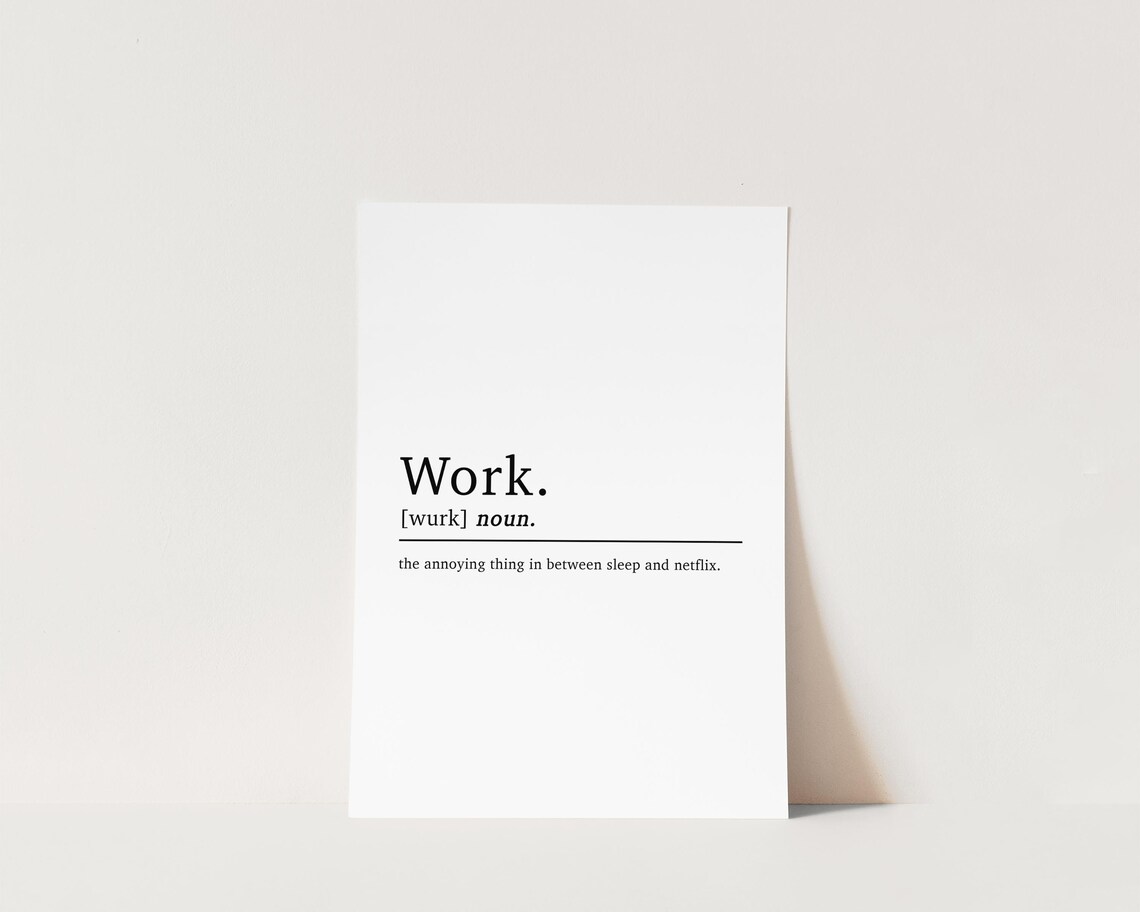 Office Work Definition, Funny Office Art Print - Image 3