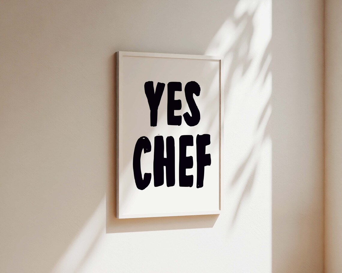 Yes Chef Kitchen Print, Hand-Drawn Kitchen Poster - Image 2
