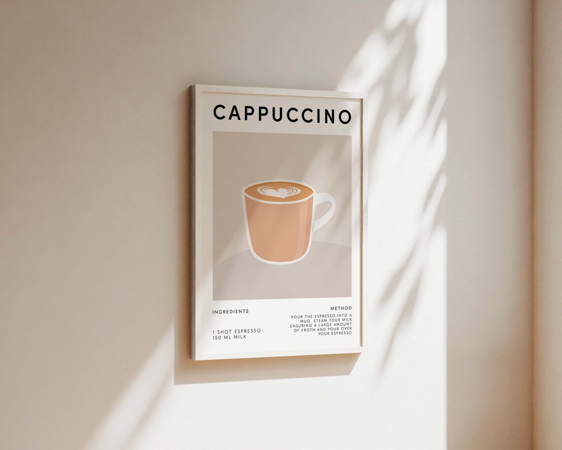 Cappuccino Coffee Print, Kitchen Wall Art Print - Image 2