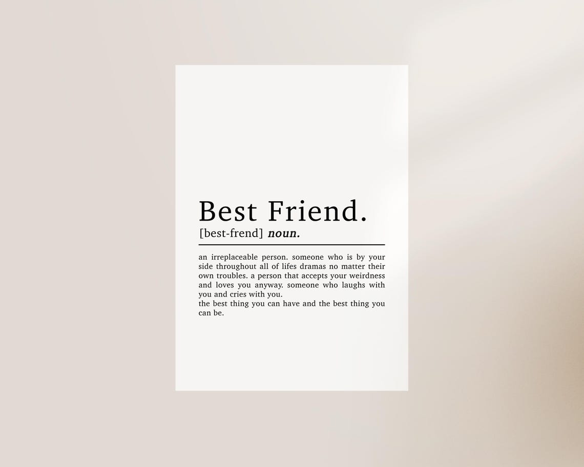 Best Friend Definition, Friendship Typography Art Print - Image 3