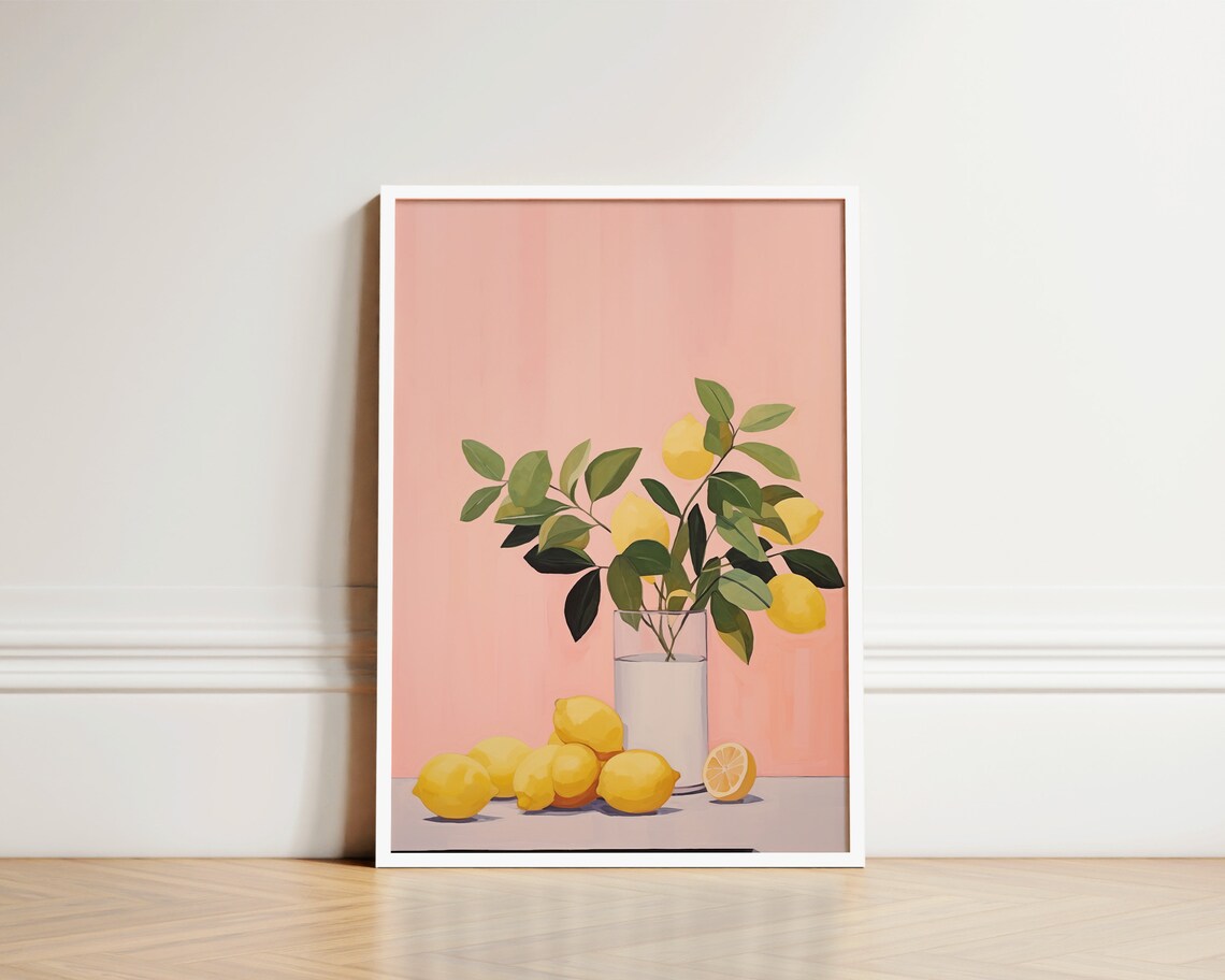 Lemon Print Kitchen Wall Art, Mid-Century Poster - Image 3