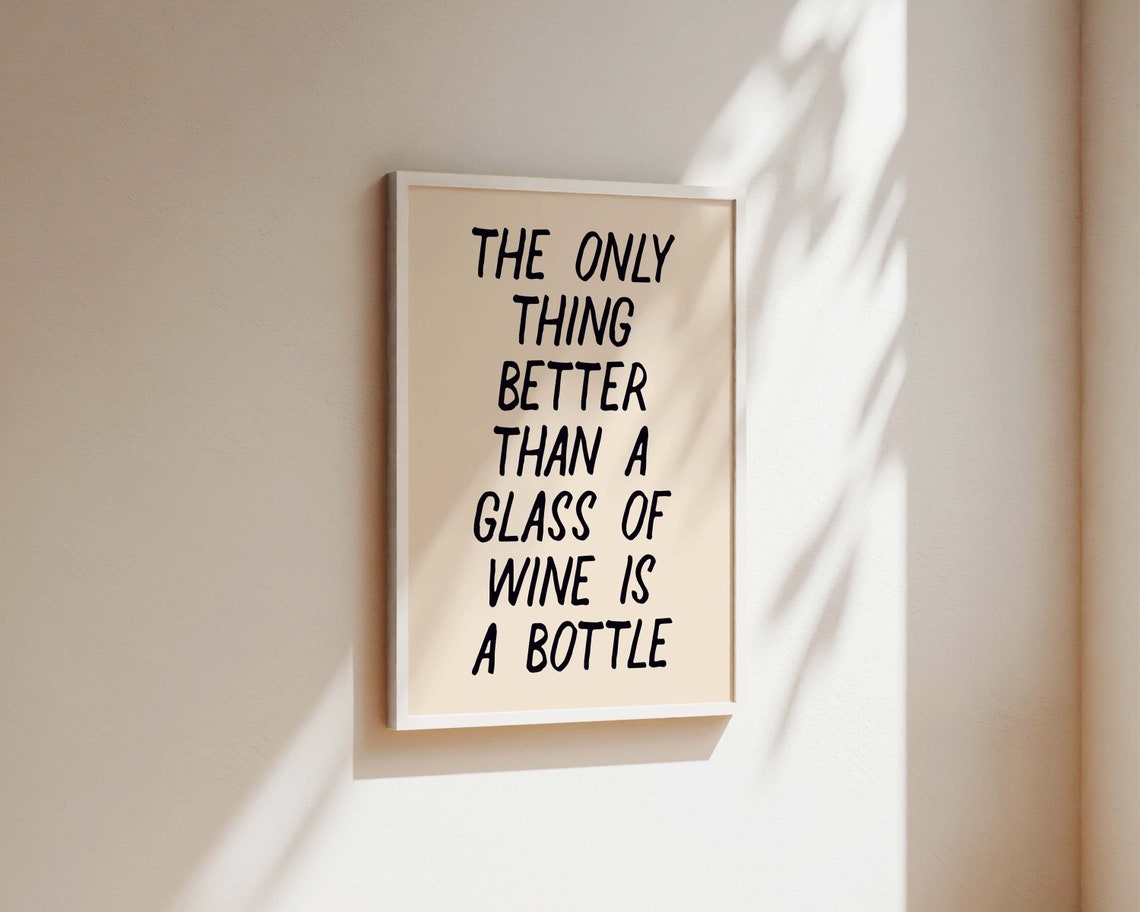 Funny Wine Saying, Wine Poster for Kitchen or Bar Cart - Image 2