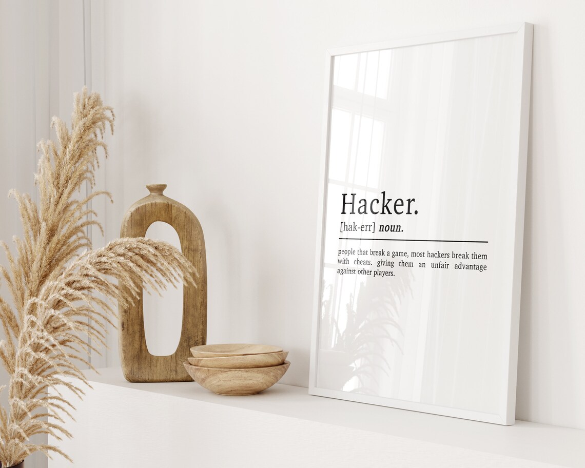 Hacker Definition Gaming Art Print, Game Room Decor - Image 2