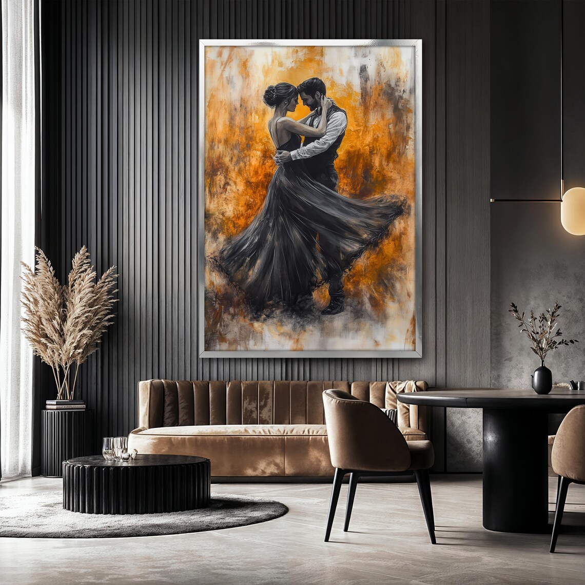 Romantic Couple Dance Painting, Elegant Ballroom - Image 2