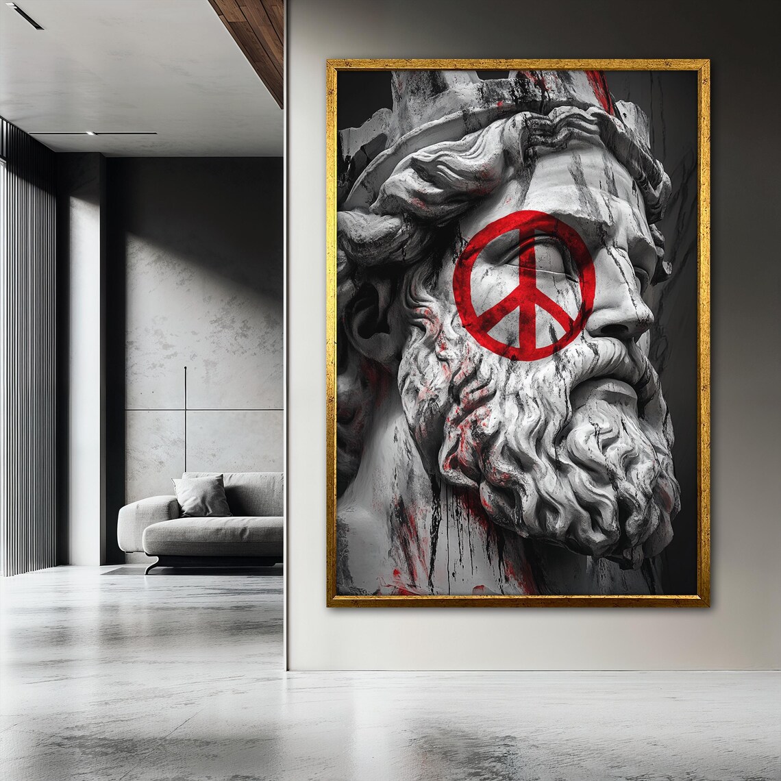 Ancient Statue Painting, Modern Graffiti Decor - Image 3