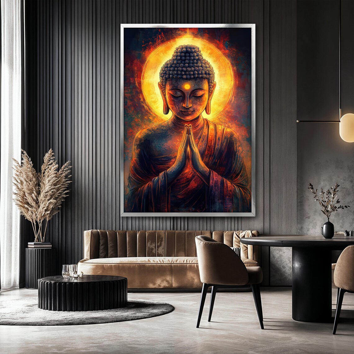 Radiant Buddha Painting, Zen Meditation Decor - Image 2