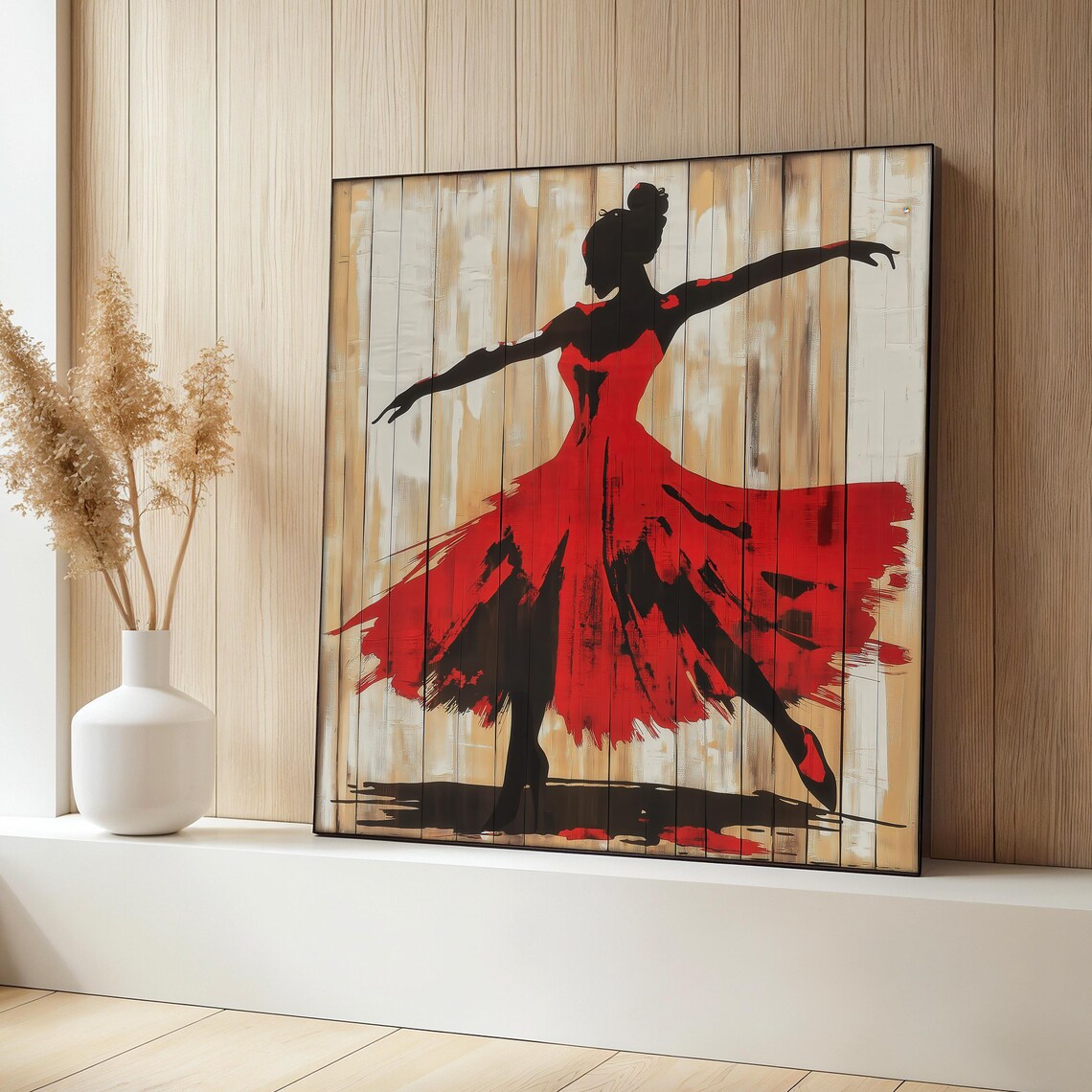 Abstract Ballet Dancer Painting, Modern Dance Decor