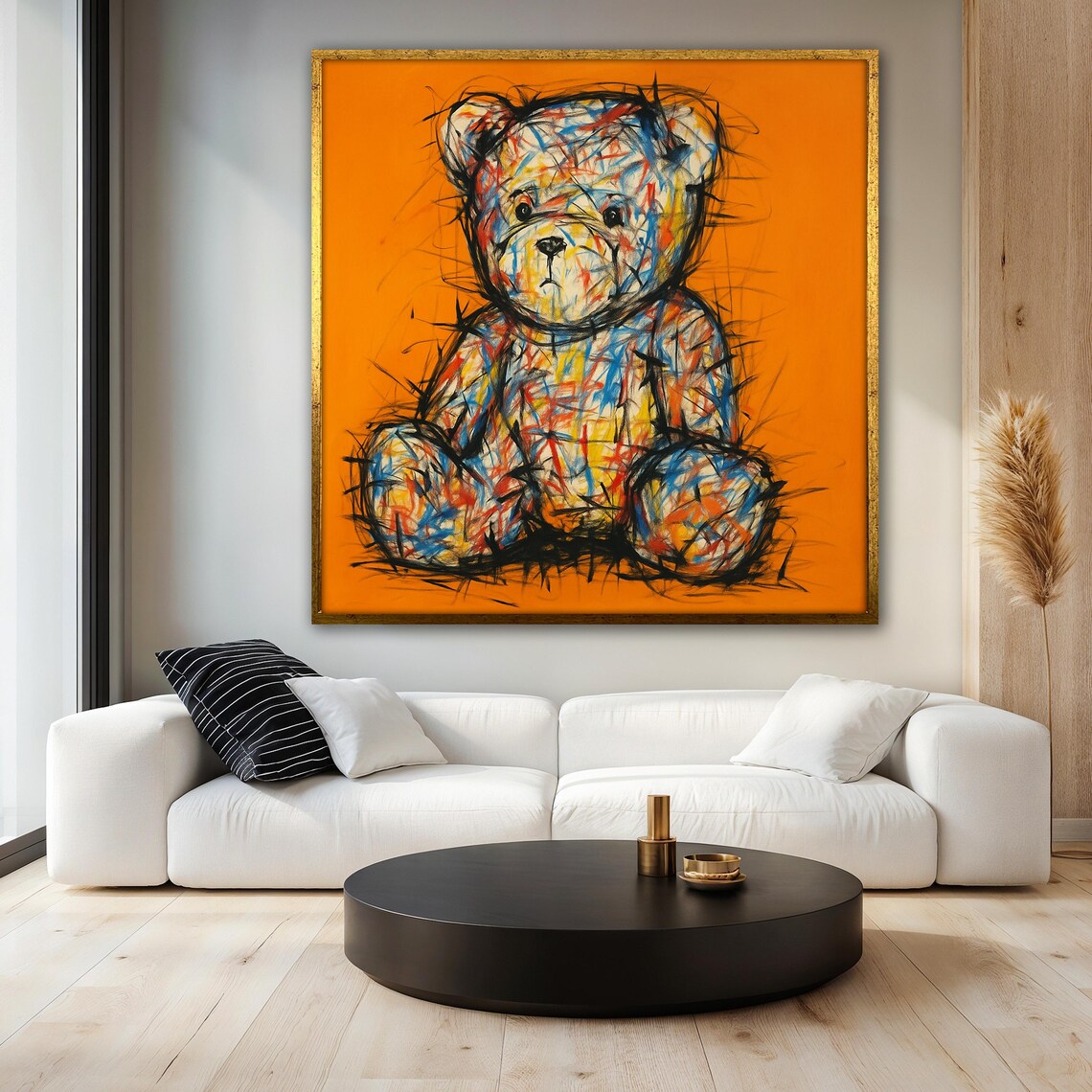 Colorful Teddy Bear Painting, Bold Pop Art Bear - Image 3