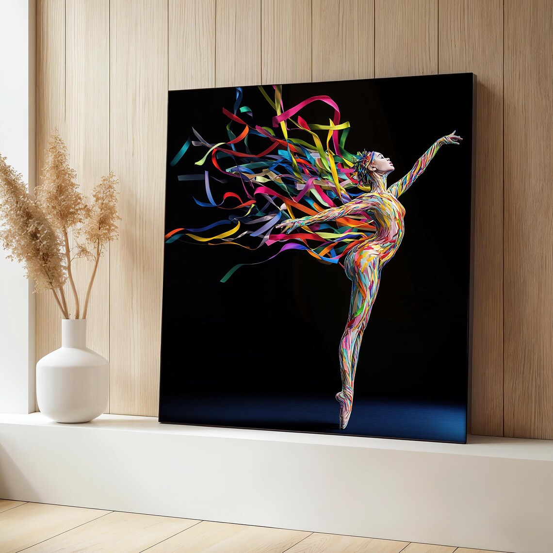Colorful Dancer, Modern Abstract Ribbon Art