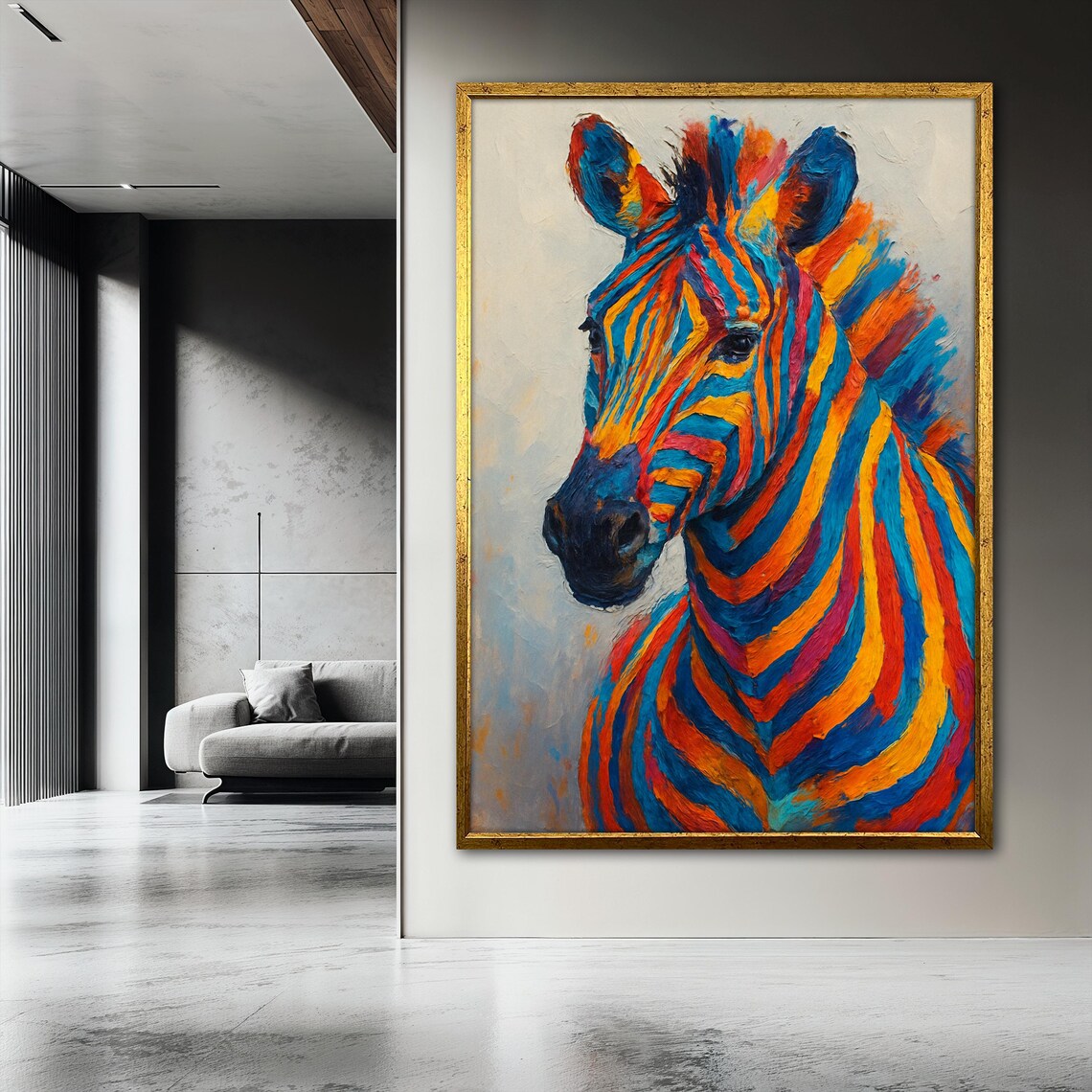 Colorful Zebra Painting, Abstract Animal Art Print - Image 3
