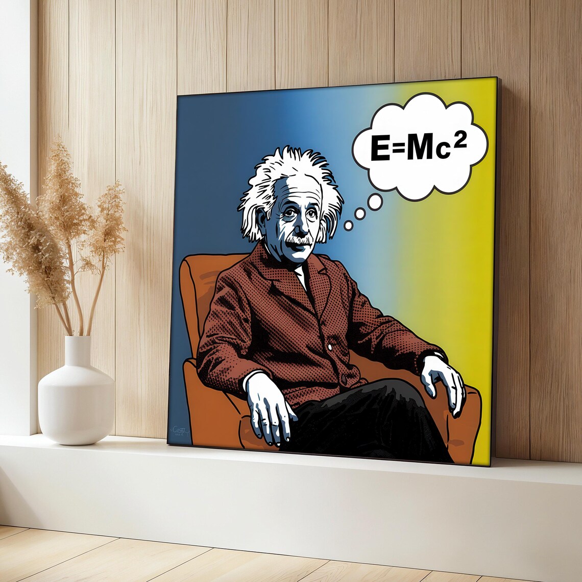 Einstein Painting, Pop Art Genius Portrait