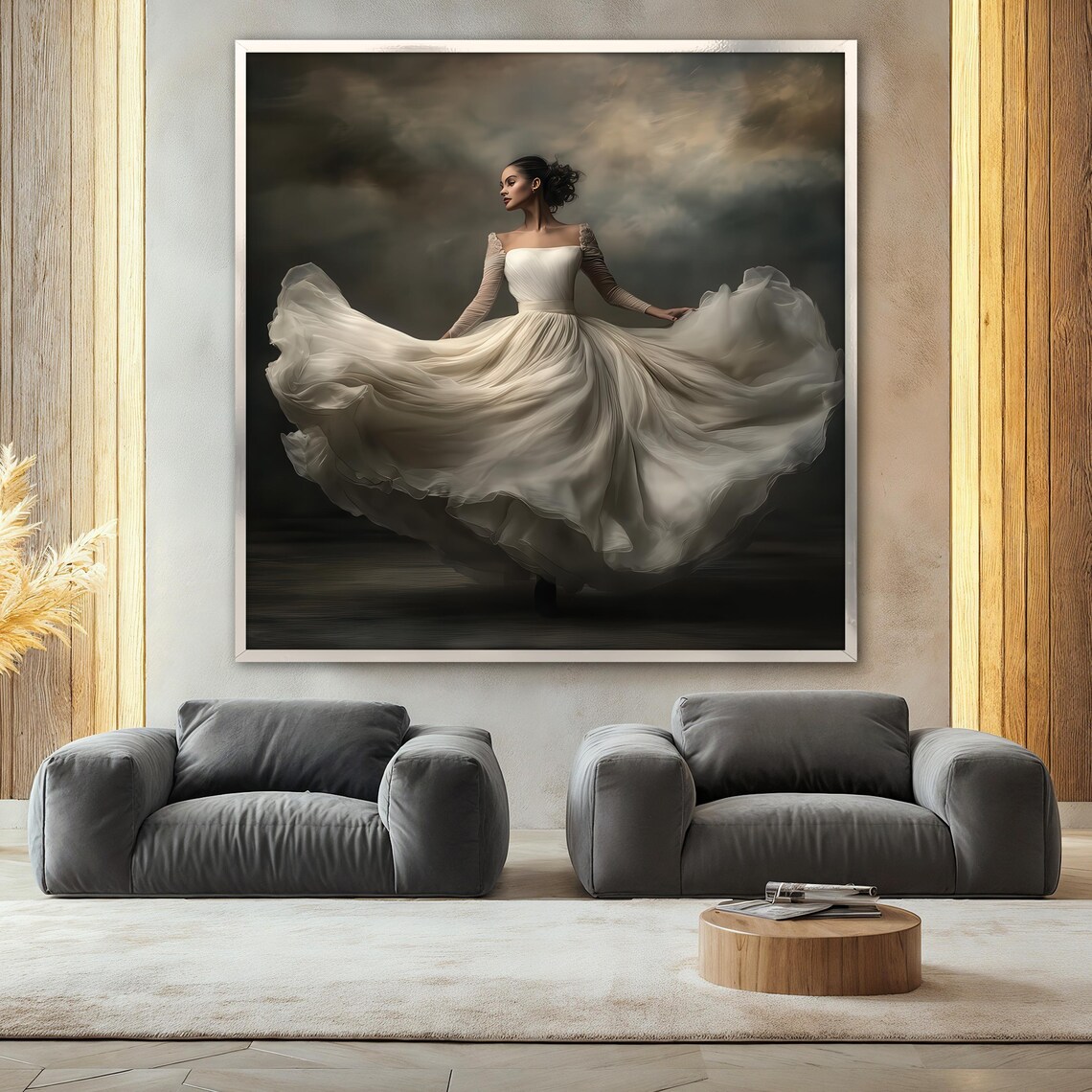Elegant Ballerina Painting, Romantic Dancer Art - Image 2