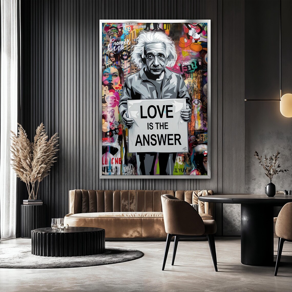 Einstein Painting Love Is The Answer, Pop Art - Image 2