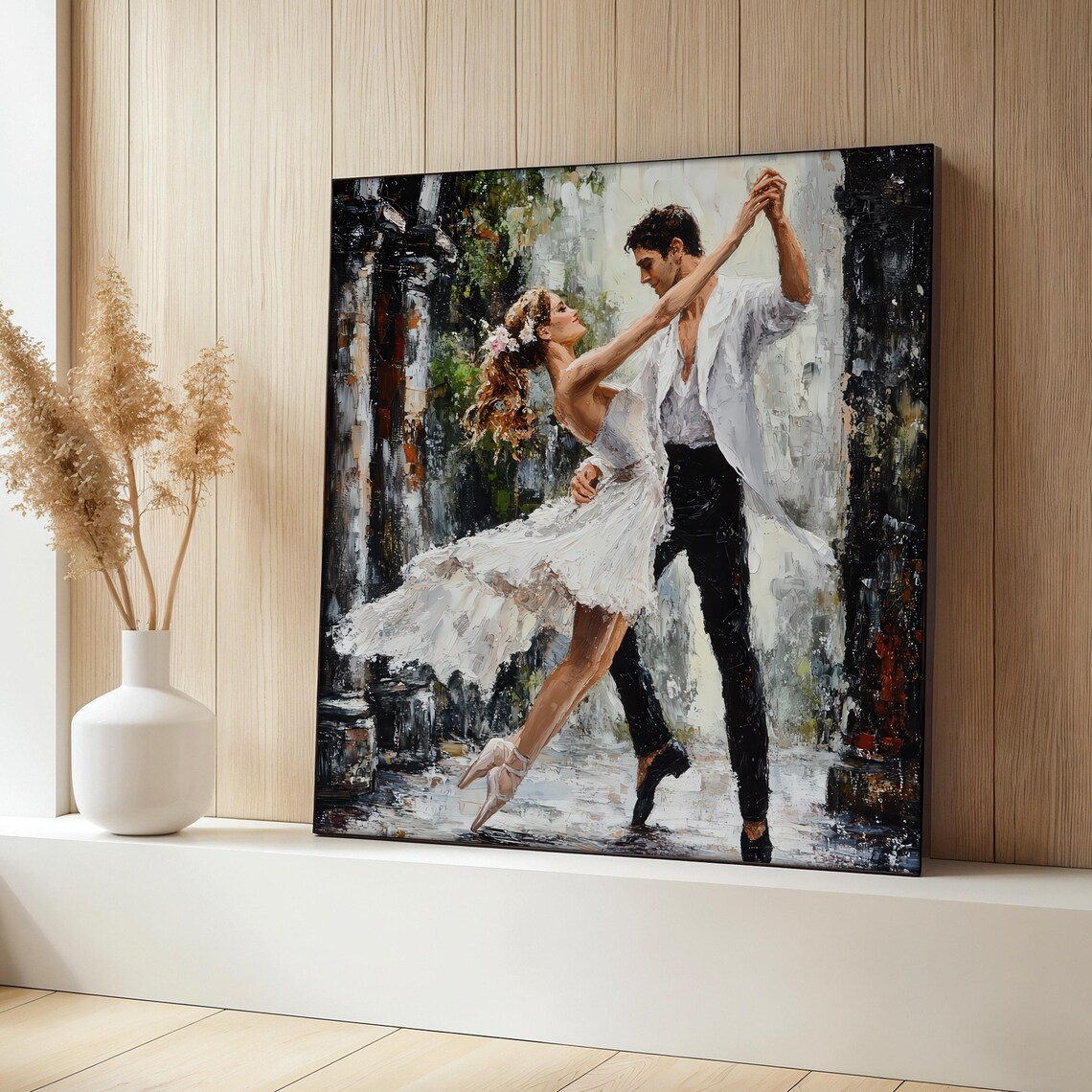 Romantic Couple Dancing Painting, Ballet Lovers