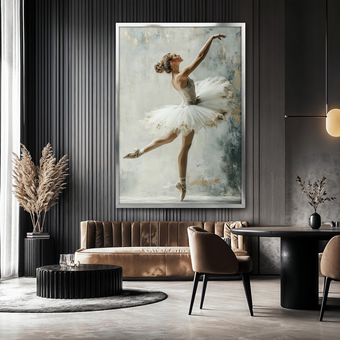 White Ballerina Painting, Elegant Ballet Art Print - Image 2