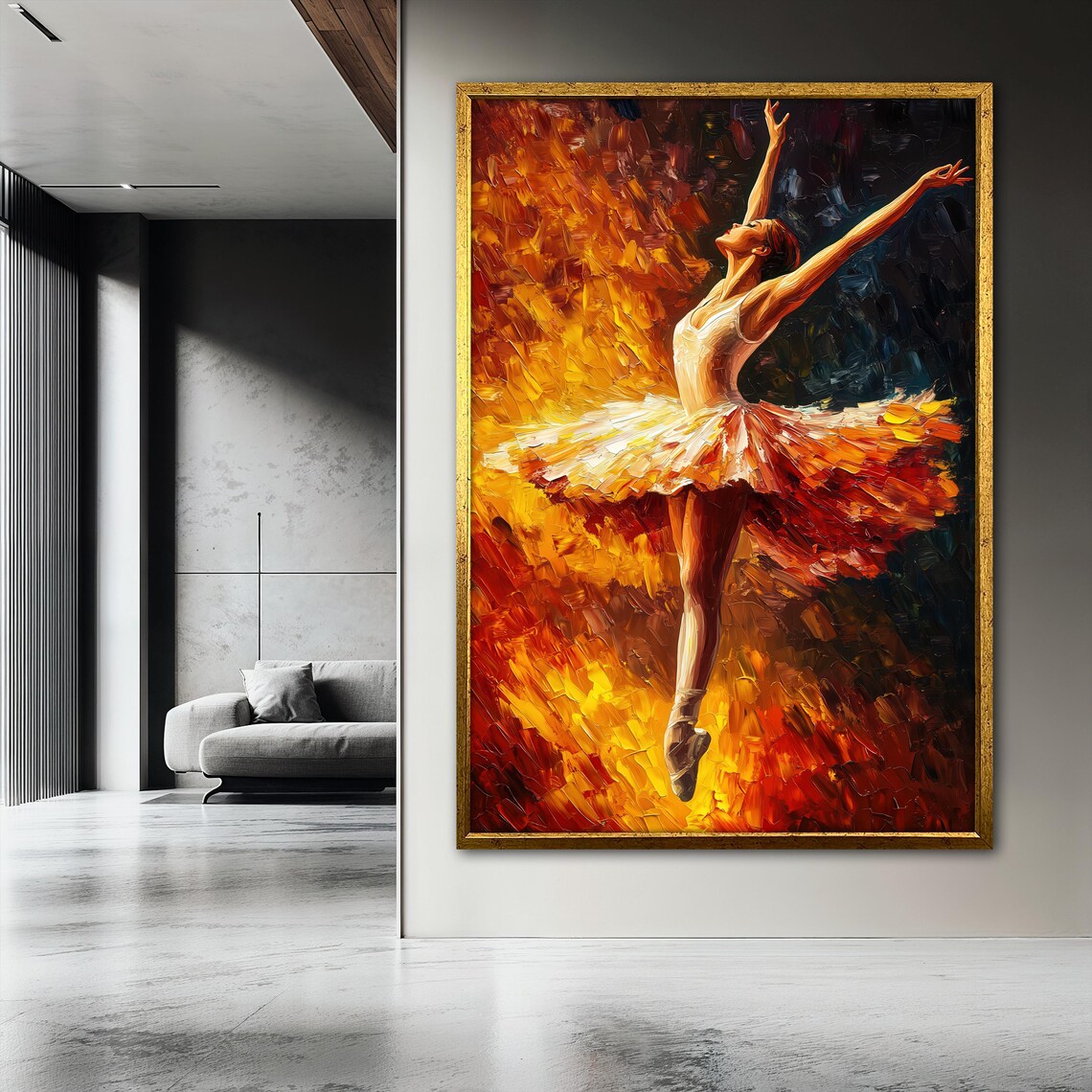 Elegant Ballerina Painting, Graceful Dance Art - Image 3