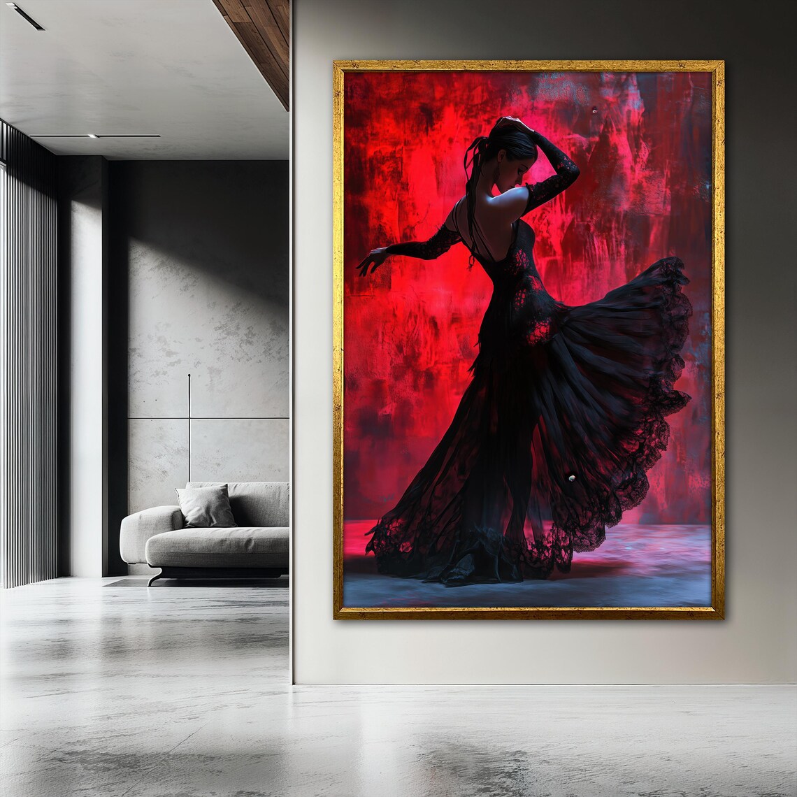 Flamenco Dancer Painting, Elegant Art Print - Image 3