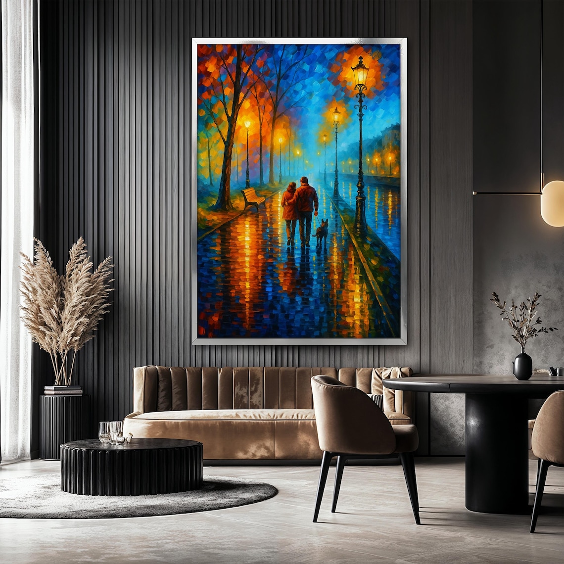 Colorful City Walk, Abstract Romantic Couple Art - Image 2
