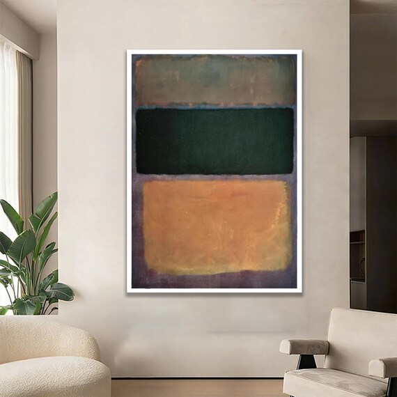Abstract Threepart Canvas With Beige Grey And Dark Green Tones Modern Minimalist Wall Art