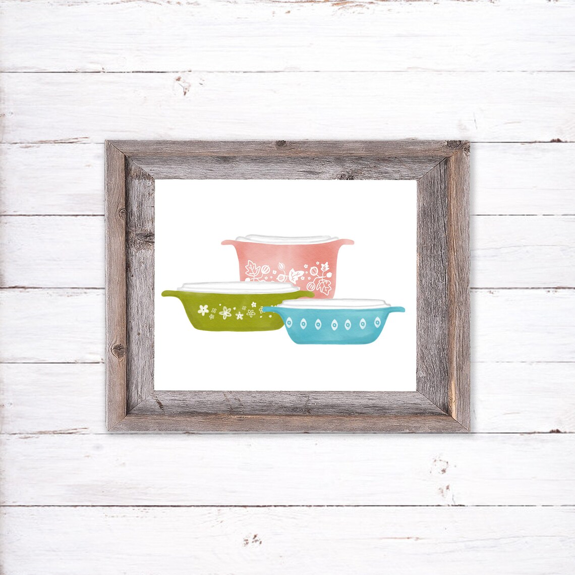 Vintage Pyrex Kitchen Art Print, Retro Farmhouse Decor - Image 3