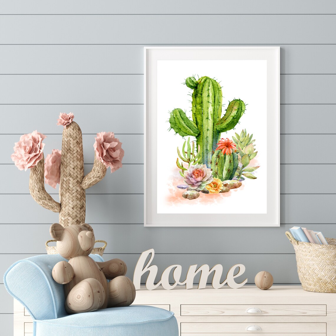 Cactus Succulent Watercolor, Southwestern Decor Art Print - Image 3