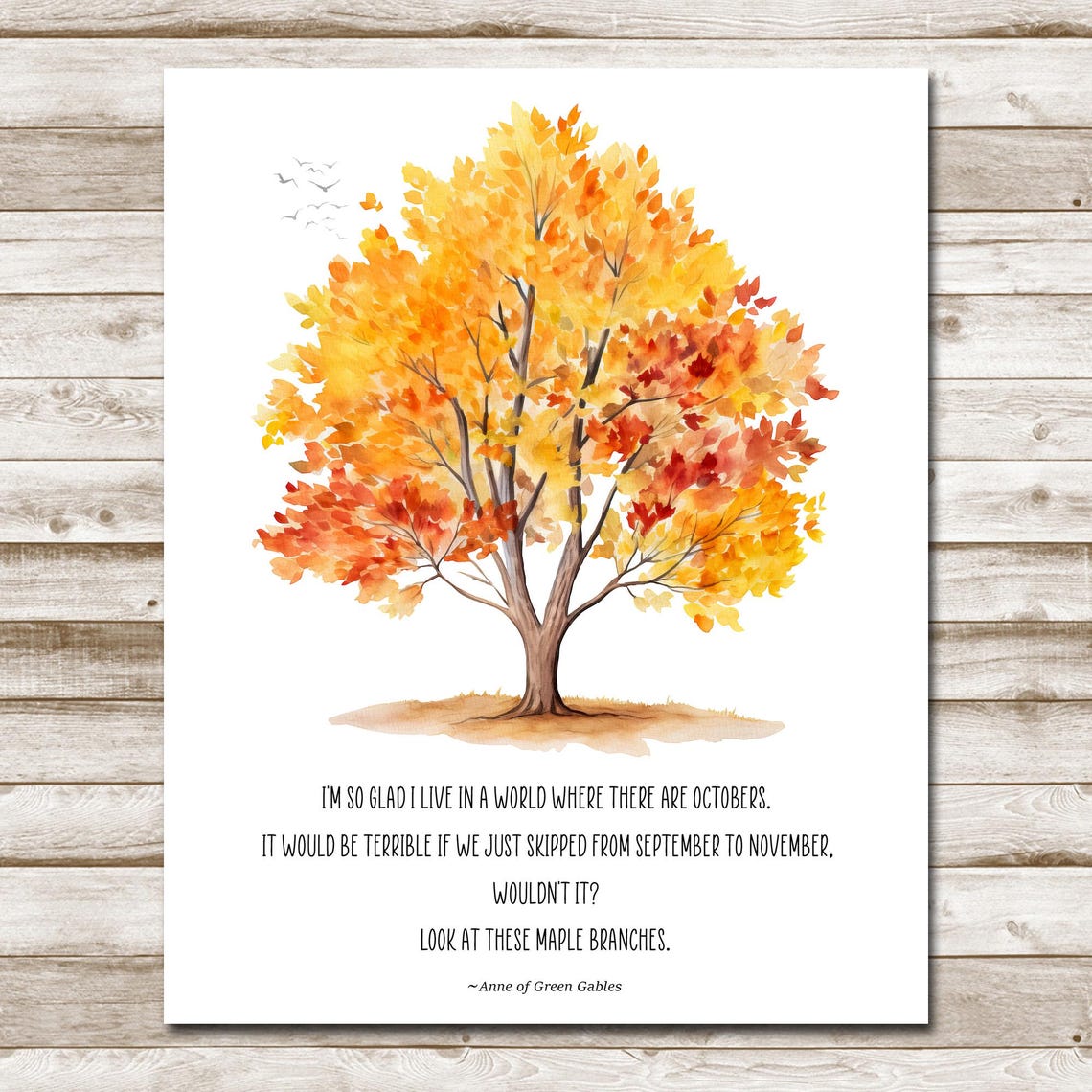 Anne of Green Gables October Maple Tree Quote Fall Art Print - Image 4