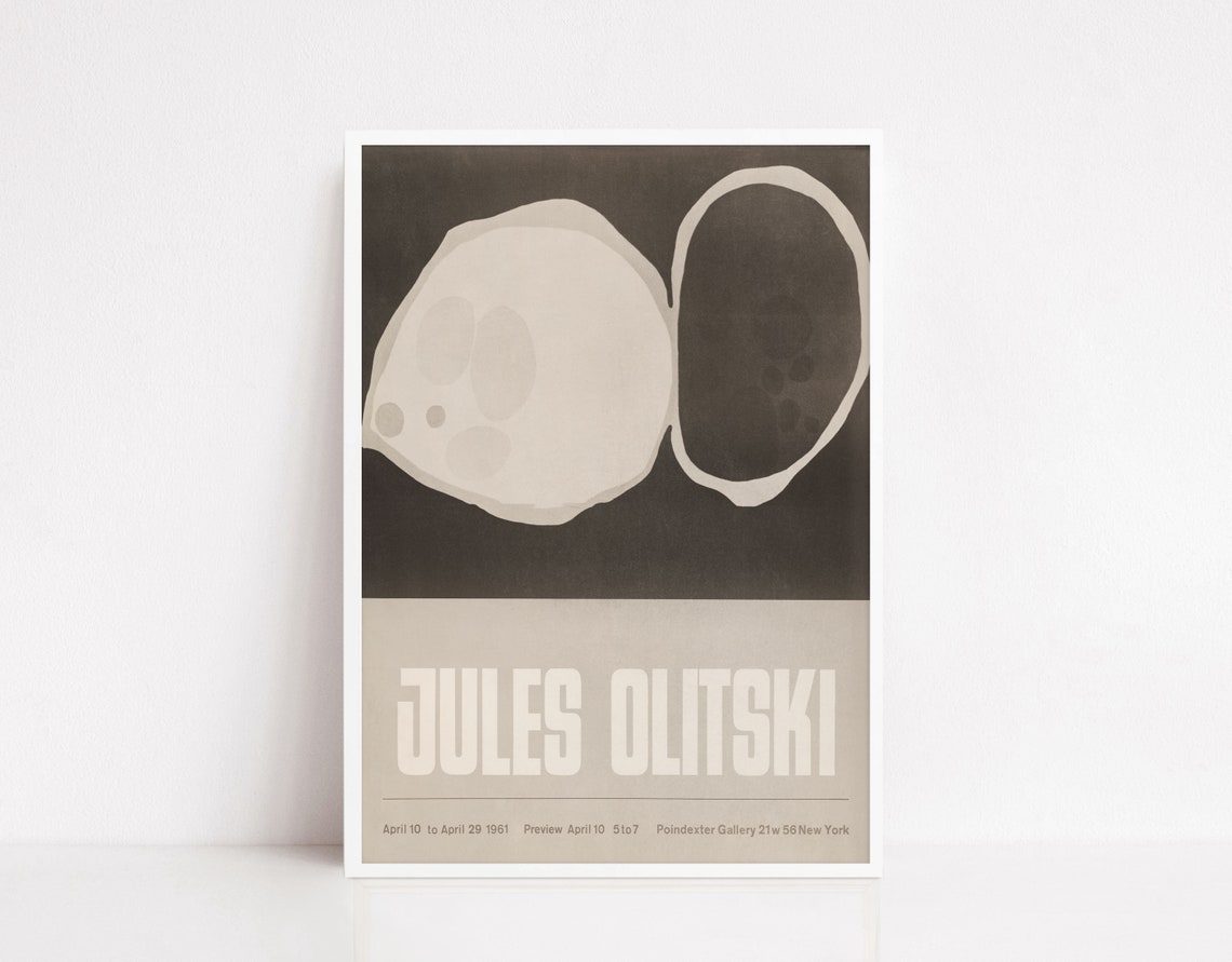 Jules Olitski 1961 Poindexter Gallery Abstract Exhibition Poster