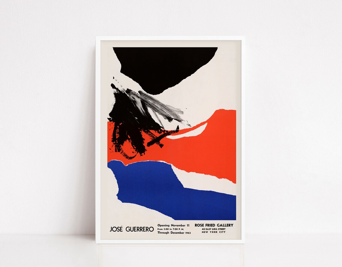 Jose Guerrero 1963 Rose Fried Gallery Exhibition Abstract Art Poster