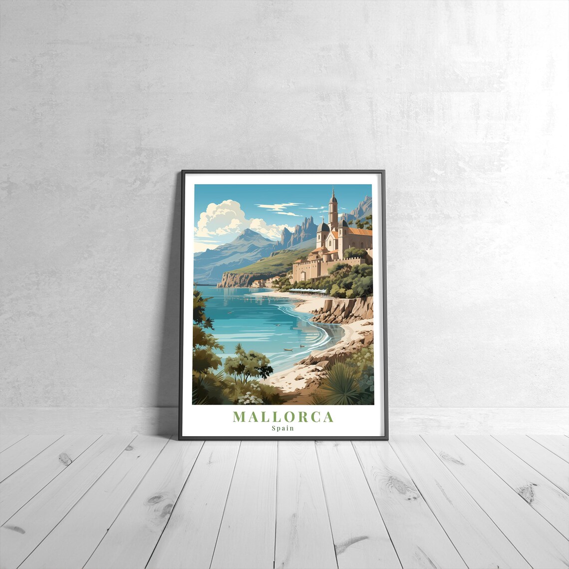 Mallorca Vintage Travel Poster, Retro Spain