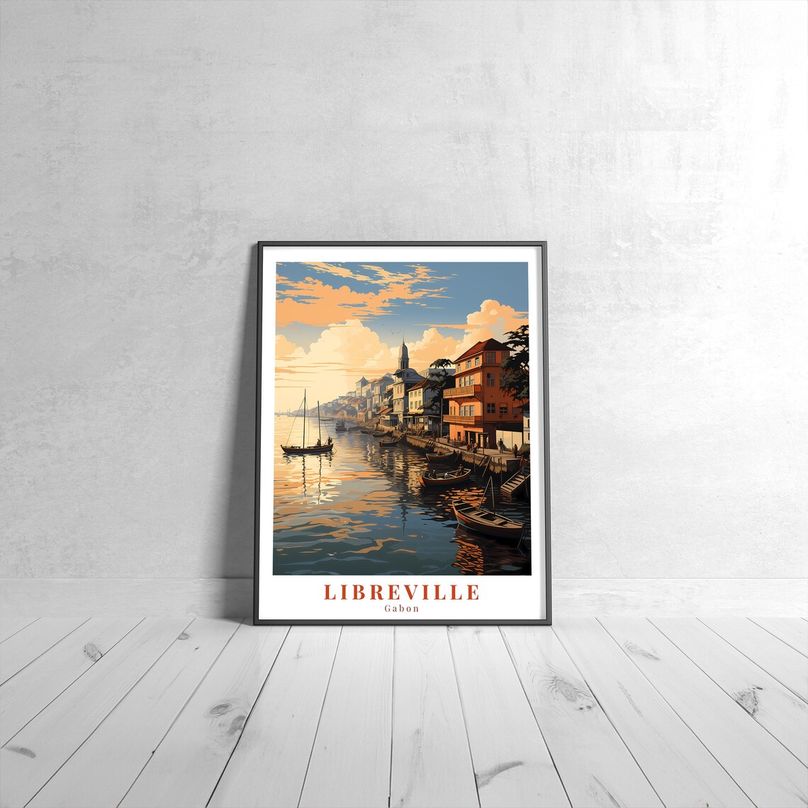 Libreville Vintage Travel Poster, Gabon Art Print