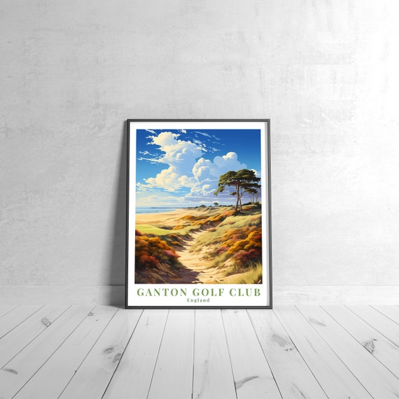 Ganton Golf Club Vintage Travel Poster Retro England Art Print Colorful Home Decor Wall Unique Gift
