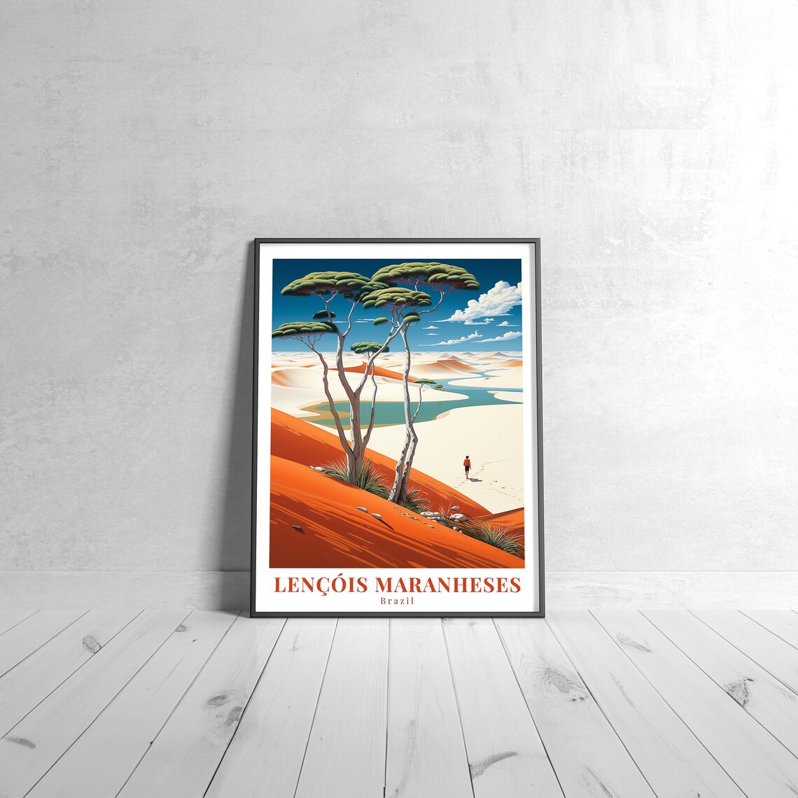 Lençóis Maranhenses Brazil Red Dunes Turquoise Lagoons Travel Poster