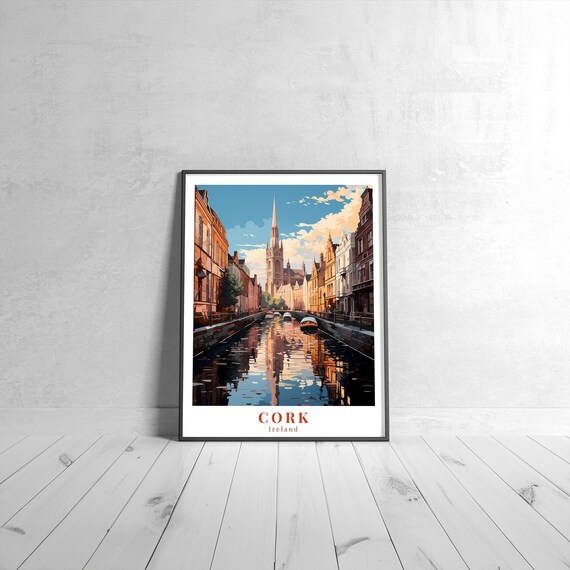 Cork Vintage Travel Poster, Ireland Art Print