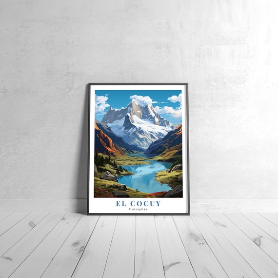 El Cocuy Vintage Travel Poster Retro Colombia Art Print Colorful Home Decor Wall Unique Gift