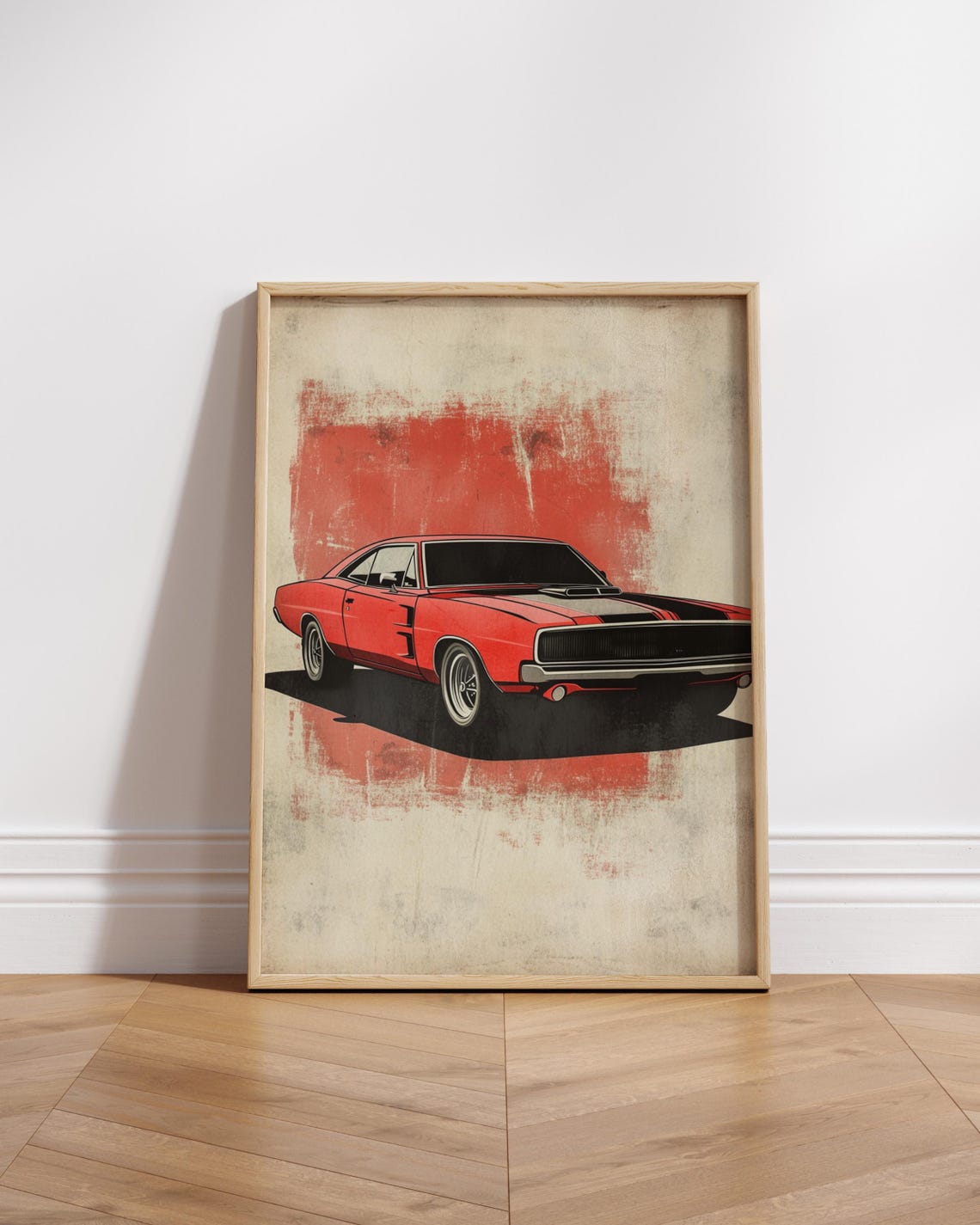Muscle Car Wall Decor Retro Automobile Art Print Man Cave Garage Fathers Day Gift Room