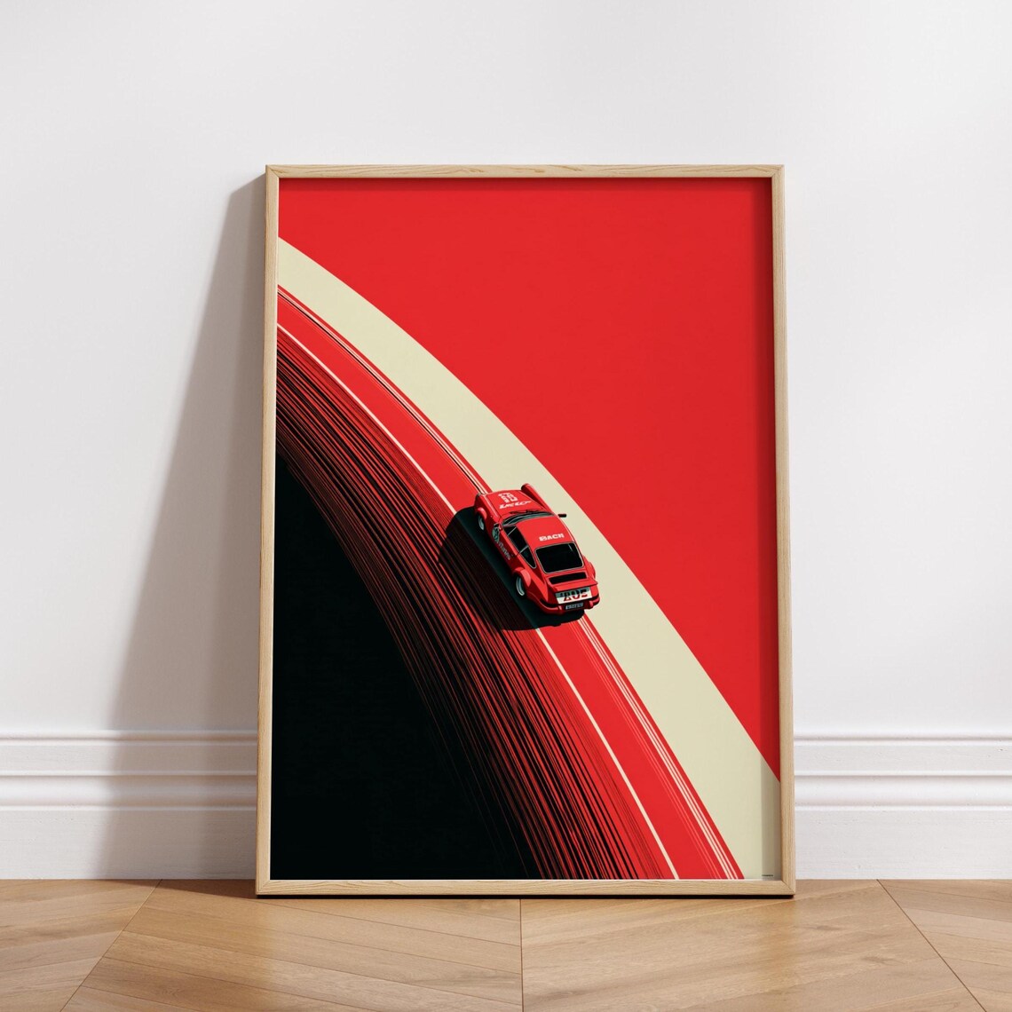 Racing Car Poster, Minimalist Track Art Print
