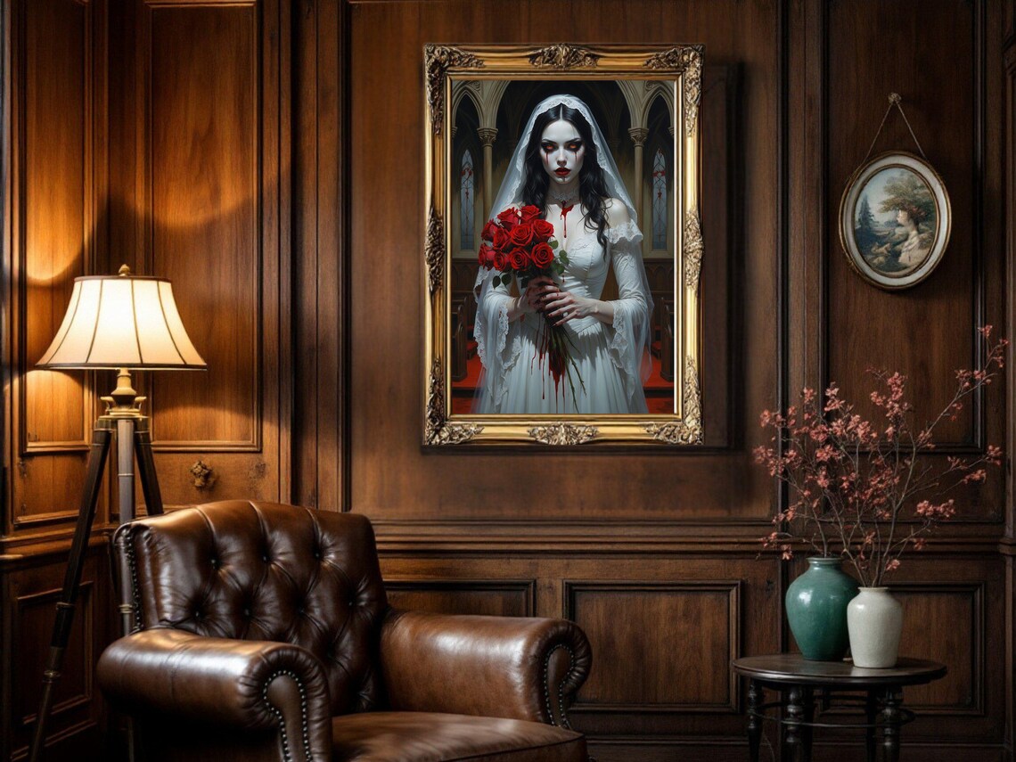 Gothic Bride Vampire, Dark Fantasy Art Print - Image 3